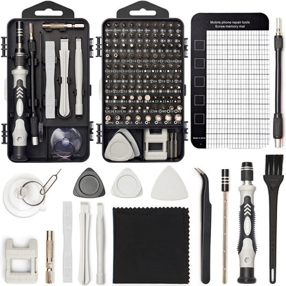 STREBITO Precision Magnetic Screwdriver Set 124-Piece Electronics Tool Kit with 101 Bits, for Computer, Laptop, Cell Phone, PC, MacBook, iPhone, PS4, PS5, Xbox Repair