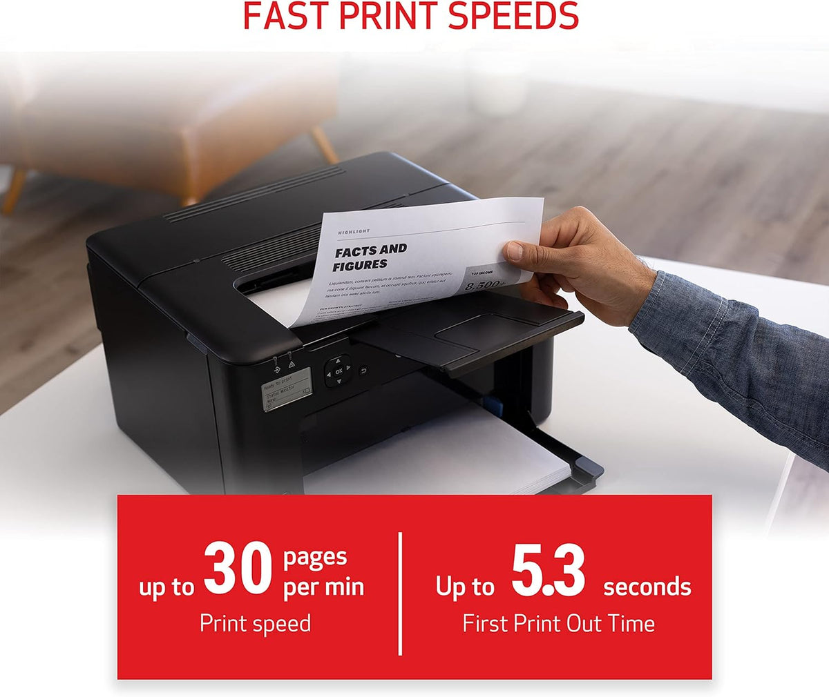 Canon imageCLASS LBP122dw - Monochrome Duplex Wireless Laser Printer, Single Function, Home Office, Mobile Ready, 30 PPM, Black