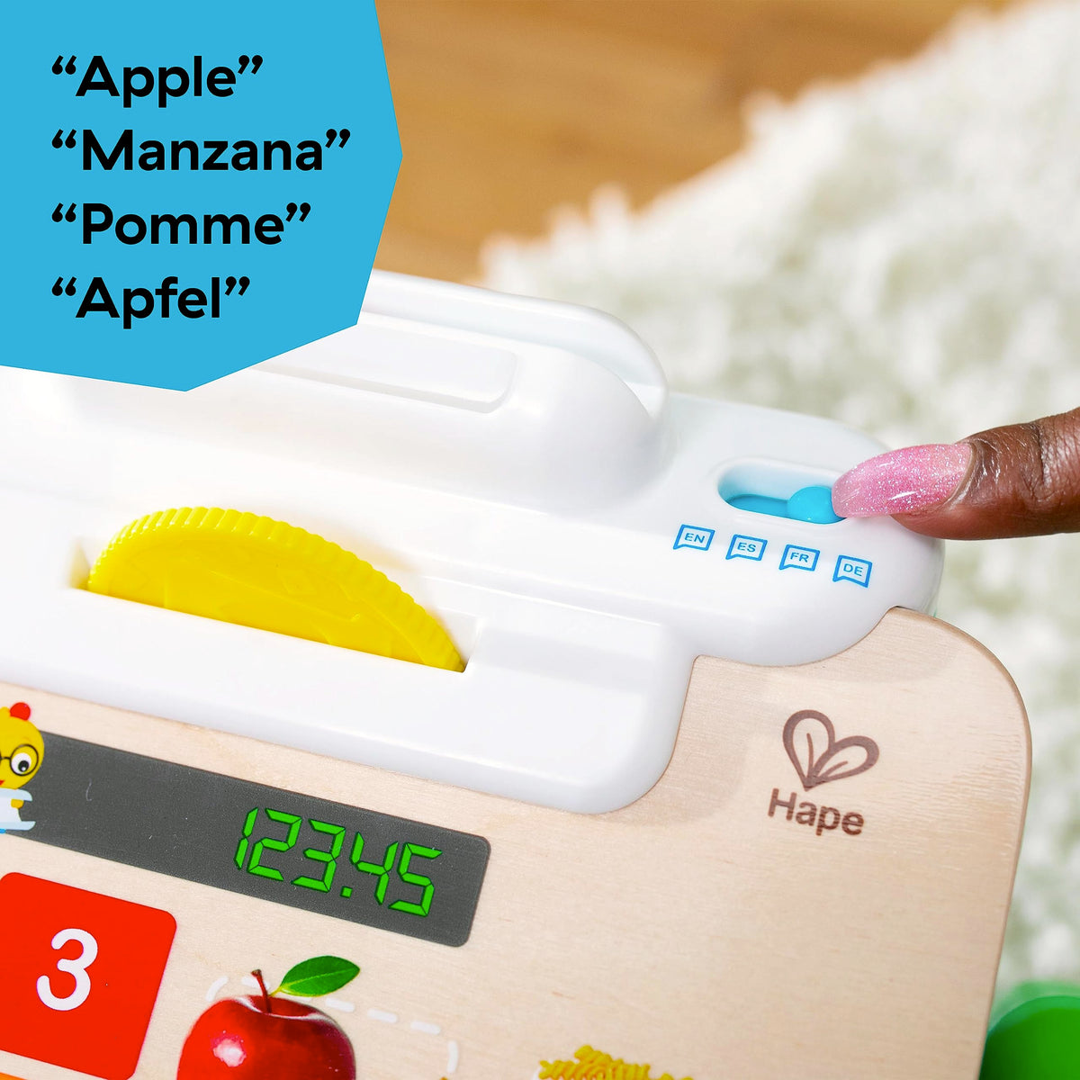 Baby Einstein + Hape Magic Touch Toy Cash Register Pretend to Check Out Toy, Real Sounds and Music, Ages 1, 2, 3, 4+