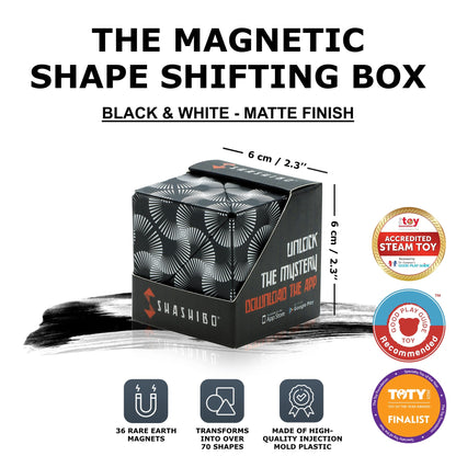 Shashibo Shape Shifting Box - Award-Winning STEM Fidget Toy with Ultra Strong Magnets - Puzzle Cube Transforms Into 100+ Shapes, Perfect Sensory Gift for Kids, Teens, and Adults (Spaced Out)