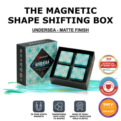 Shashibo Shape Shifting Box - Award-Winning STEM Fidget Toy with Ultra Strong Magnets - Puzzle Cube Transforms Into 100+ Shapes, Perfect Sensory Gift for Kids, Teens, and Adults (Spaced Out)
