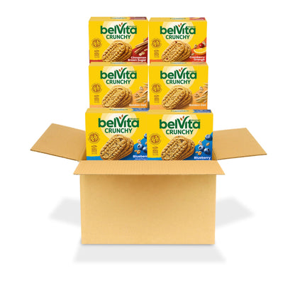 belVita Breakfast Bars Biscuits Variety Pack, 4 Flavors, 30 Total Packs, 6 Boxes (4 Biscuits Per Pack) (Pack of 2)