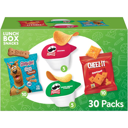 Kellogg's Cheez-It, Pringles & Rice Krispies Treats Snacks Mega Variety Pack, 30.1oz Box (30 Count)