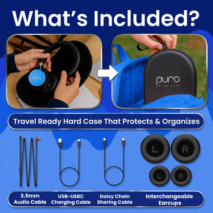 Puro Sound Labs Kids Wireless Headphones – Volume-Limiting 85dB, Built-in Mic, Studio-Grade Sound, 20-Hour Battery Life, Comfortable & Easy to Connect Kids Bluetooth Headphones – BT2200 Plus, Purple