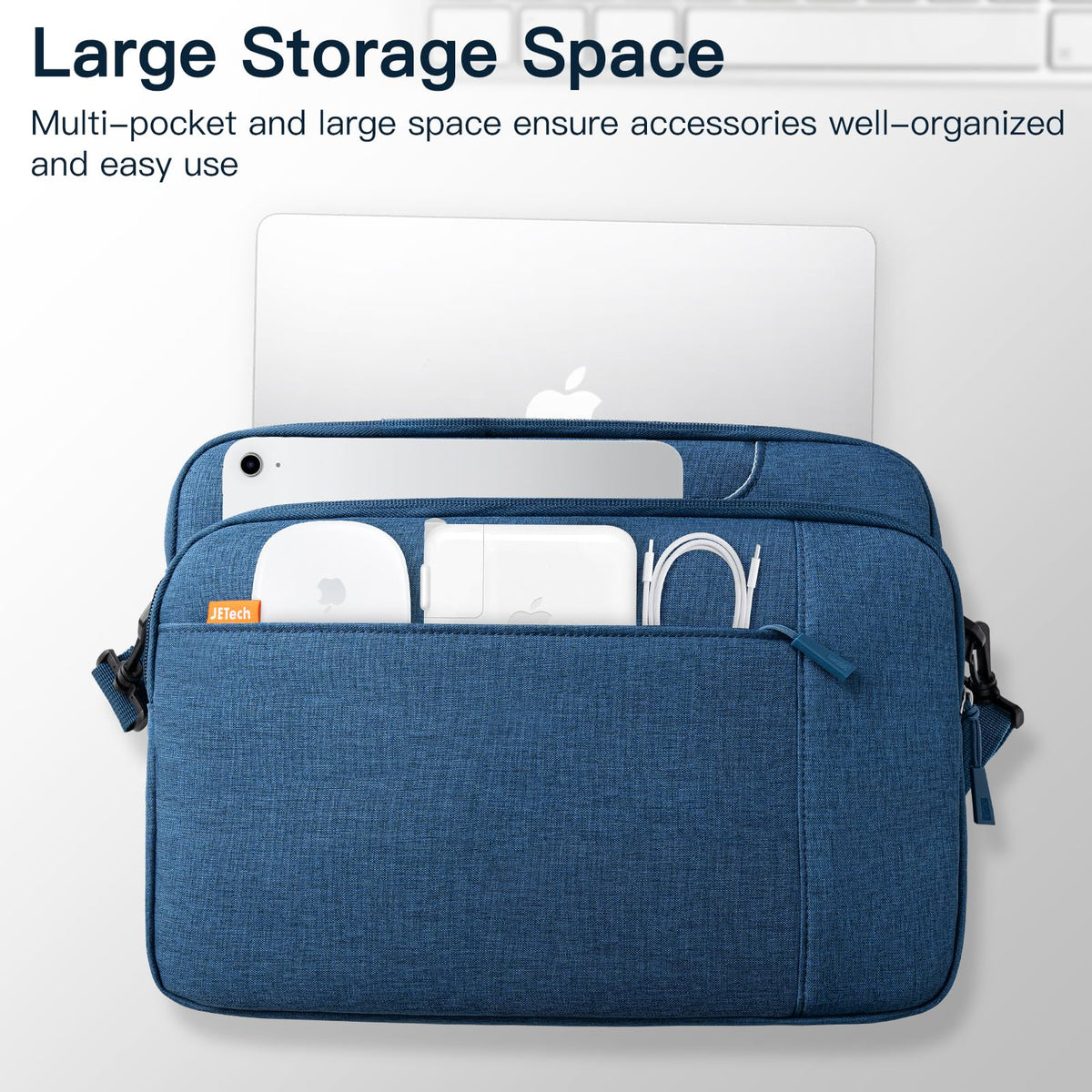 JETech 15 15.6 16 Inch Laptop Bag Case, Waterproof Computer Sleeve Cover Compatible with MacBook Air/Pro 15/16, Surface Book 3/2 15, Dell Inspiron 15.6, HP Pavilion 15.6 (Light Grey)