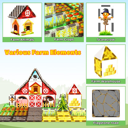 Magnetic Tiles Toddler Building Blocks Toys, Magnet Montessori Kids Toys for 3+ Year Old Boys and Girls, Preschool Learning Sensory STEM Education Gift Games, Birthday Gifts Idea for Kids Toddlers.