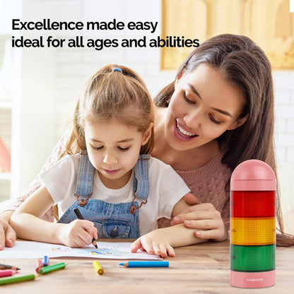KADAMS Visual Timer for Kids with Audio Pre-Alarm - Traffic Light Alarm for Kids Toddler Teachers Classroom Home Time Management Tool 24hr Countdown Pause Memory Function
