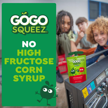 GoGo squeeZ Applesauce and Fruit Puree, Apple Banana, 3.2 oz (Pack of 48), Unsweetened Fruit Snacks for Kids, Gluten Free, Nut Free and Dairy Free, BPA Free Pouches (Packaging May Vary)