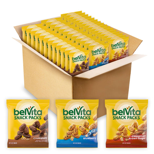 belVita Bites Breakfast Biscuits Variety Pack, 3 Flavors, Mother's Day, 40 Snack Packs
