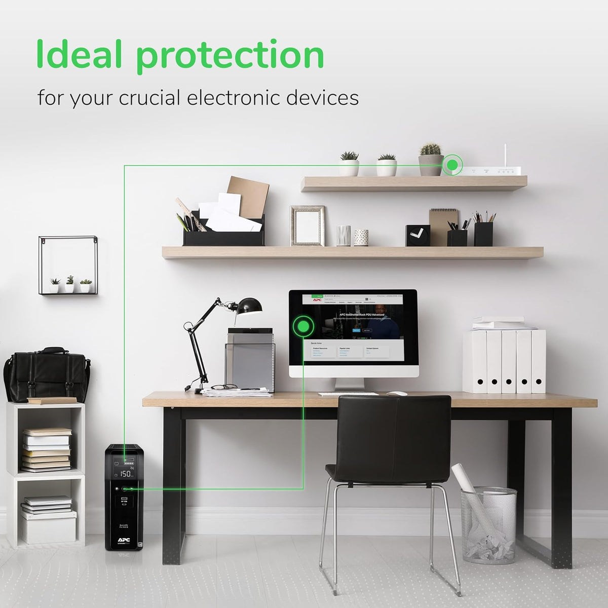 APC Back-UPS Pro Sinewave UPS, 1500VA/900W UPS Battery Backup & Surge Protector, AVR, 10 Outlets, LCD, USB-C Charging, UL Certified, BR1500MS2 Uninterruptible Power Supply for Computers, Electronics