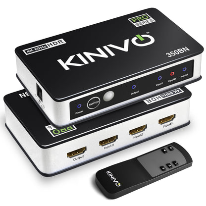 Kinivo HDMI Switch 5 in 1 Out 4K 60Hz (HDR 10, High Speed 18Gbps, IR Remote, HDCP2.2, Dolby Vision, VRR) - 550BN Switcher Compatible with Roku, PS5, Xbox, Apple TV, Nintendo Switch 2, Cable Box