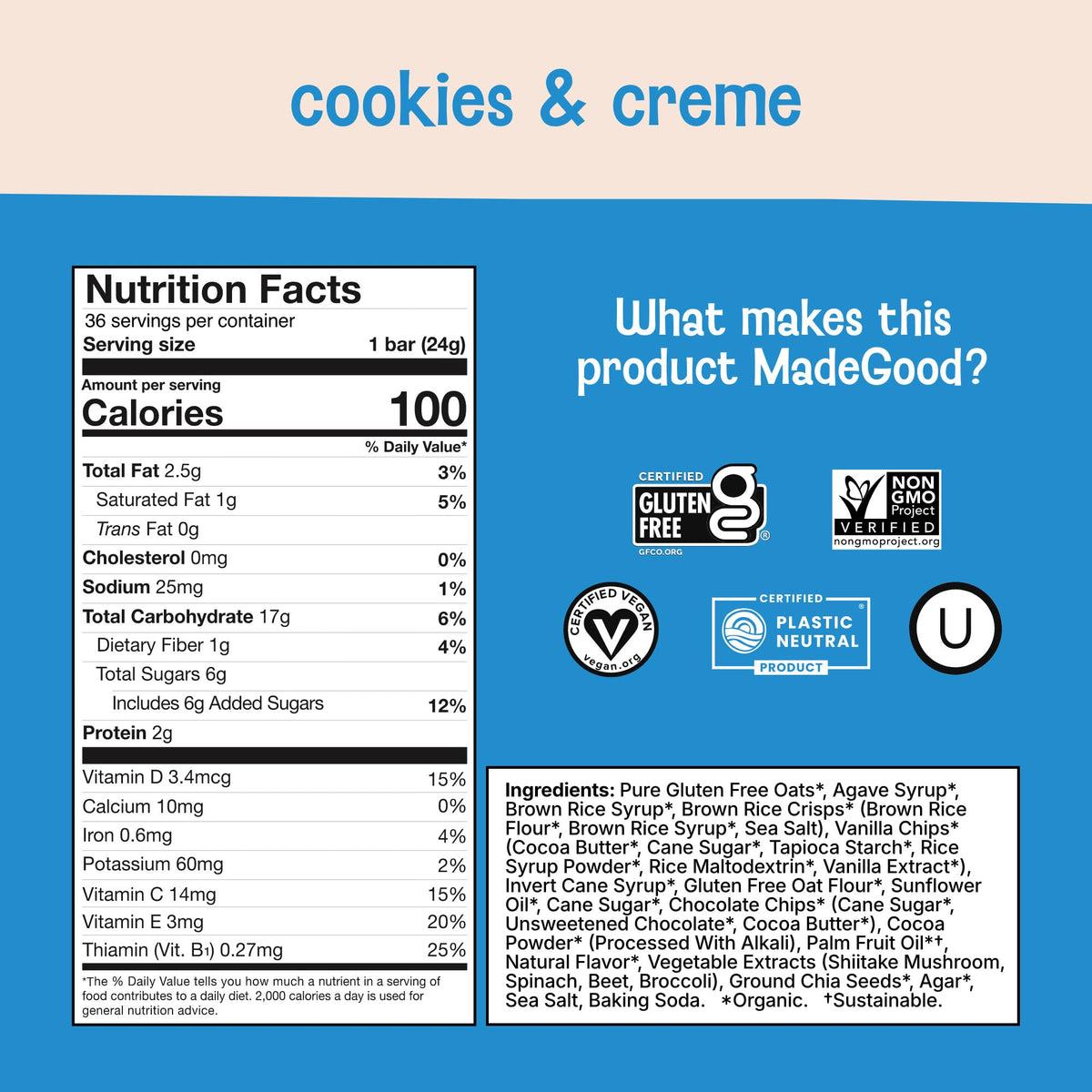 MadeGood Granola Variety Pack, Crunchy Squares, Bites, Bars, and Morning Bars for Breakfast and Healthy Snacking, Organic and Gluten Free, 36 Pack