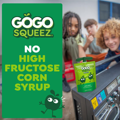 GoGo squeeZ Applesauce and Fruit Puree, Apple Banana, 3.2 oz (Pack of 48), Unsweetened Fruit Snacks for Kids, Gluten Free, Nut Free and Dairy Free, BPA Free Pouches (Packaging May Vary)