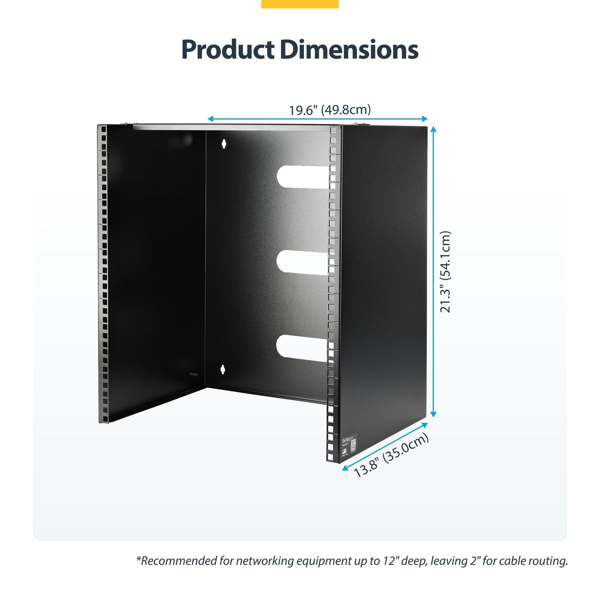StarTech.com 6U Wall Mount Network Rack - 14 Inch Deep (Low Profile) - 19" Patch Panel Bracket for Shallow Server and IT Equipment, Network Switches - 44lbs/20kg Weight Capacity, Black (WALLMOUNT6)
