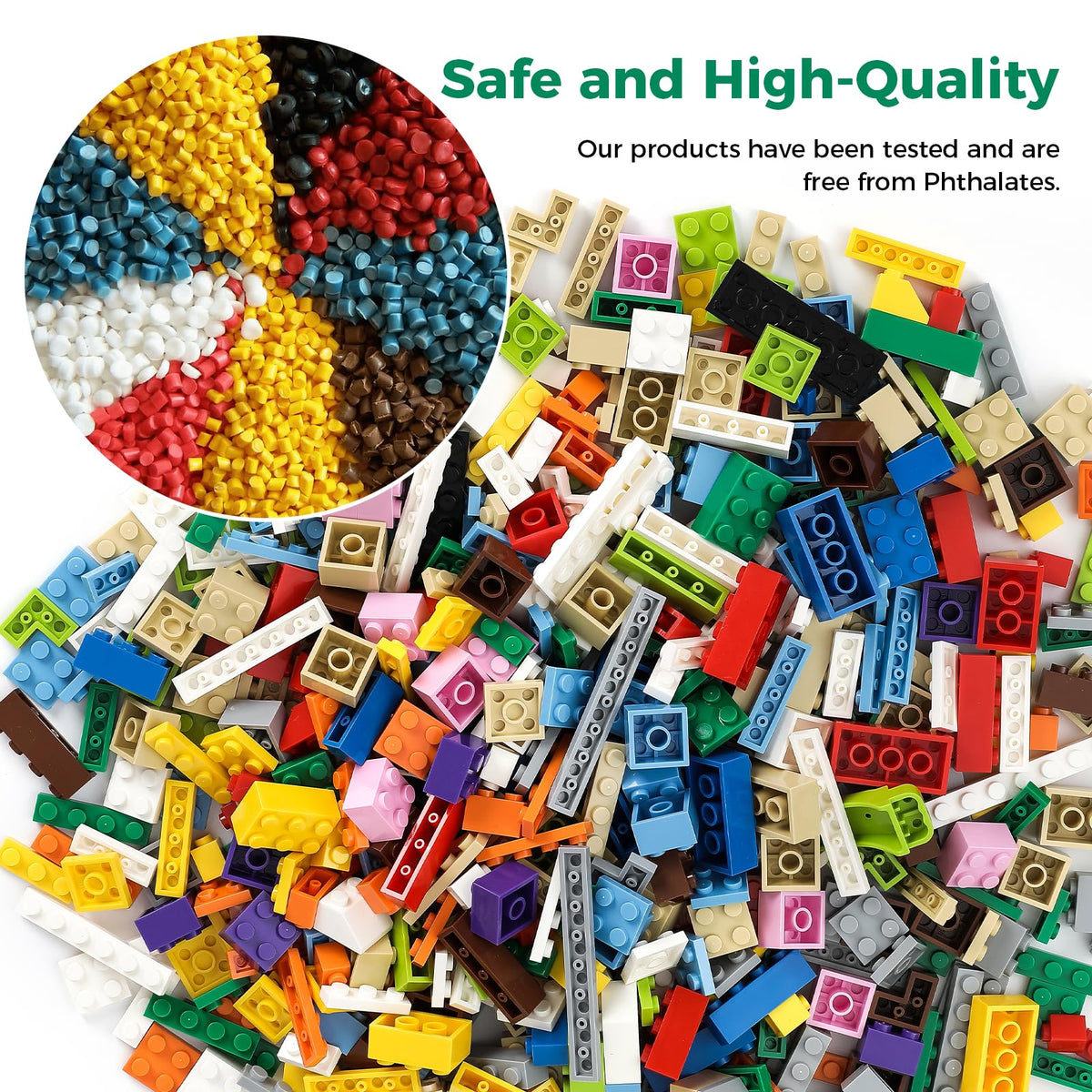 HUIZDQ 1500 Pieces Building Bricks, Classic Bulk Small Blocks, Classic Bricks Set Basic Building Blocks Compatible with All Major Brands