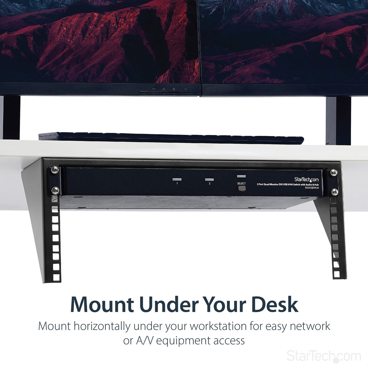 StarTech.com 2U Vertical Wall Mount Patch Panel Bracket - Steel Rack Mount Bracket w/Hardware for 19" Network, Server and Data Equipment , TAA (RK219WALLV)