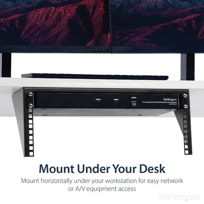 StarTech.com 2U Vertical Wall Mount Patch Panel Bracket - Steel Rack Mount Bracket w/Hardware for 19" Network, Server and Data Equipment , TAA (RK219WALLV)