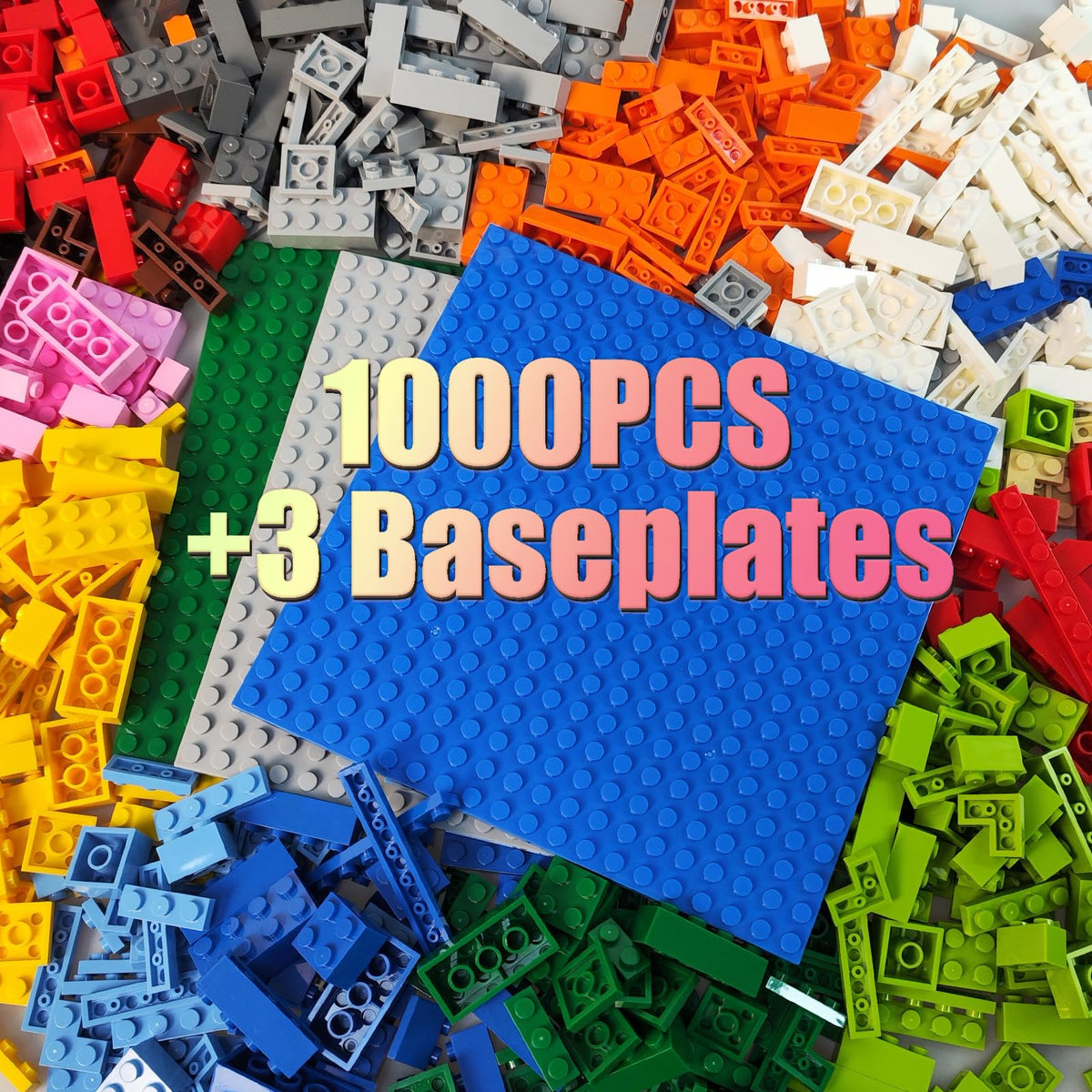 HUIZDQ 1500 Pieces Building Bricks, Classic Bulk Small Blocks, Classic Bricks Set Basic Building Blocks Compatible with All Major Brands