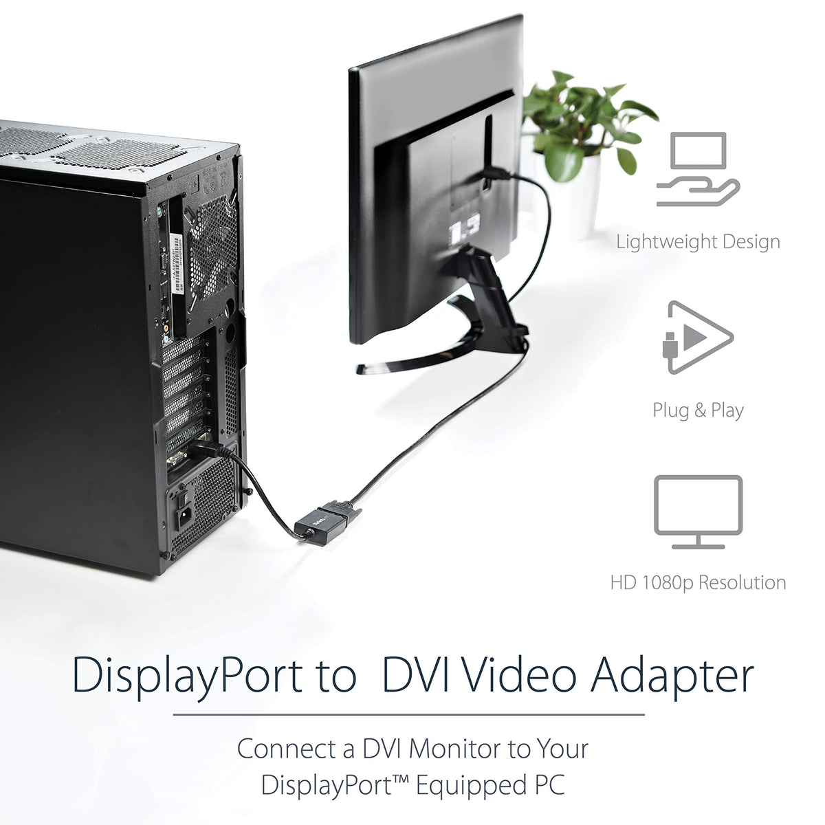 Displayport To Dvi Adapter M/F Dp To Dvi Converter 1920x1200 1080p