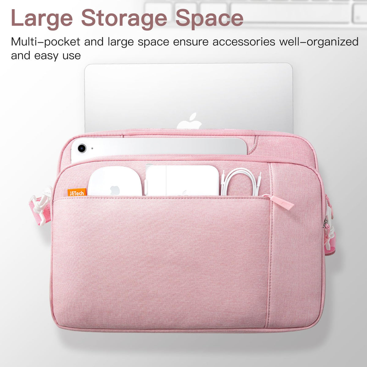 JETech 15 15.6 16 Inch Laptop Bag Case, Waterproof Computer Sleeve Cover Compatible with MacBook Air/Pro 15/16, Surface Book 3/2 15, Dell Inspiron 15.6, HP Pavilion 15.6 (Light Grey)