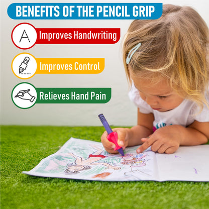 The Pencil Grip Original Pencil Grippers 6 Pcs, Improves Kids Handwriting, Ergonomic Pen Holder for Righties & Lefties, Ideal for Kids, Toddlers, Adults, Writing Tool with Finger Cushion