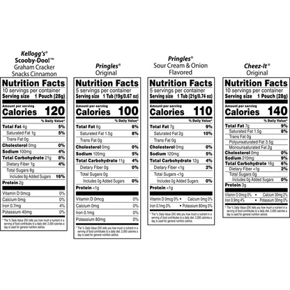 Kellogg's Cheez-It, Pringles & Rice Krispies Treats Snacks Mega Variety Pack, 30.1oz Box (30 Count)