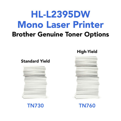 Brother Compact Monochrome Laser Printer, HLL2395DW, Flatbed Copy & Scan, Wireless Printing, NFC with Refresh Subscription Free Trial and Amazon Dash Replenishment Ready