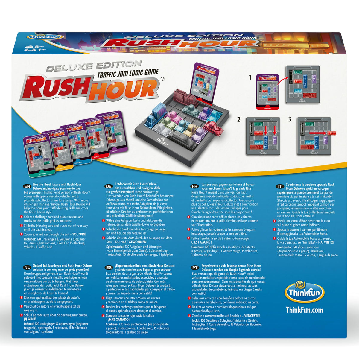 ThinkFun Rush Hour Deluxe Traffic Jam Logic Game and STEM Toy – Tons of Fun with Over 20 Awards Won, International for Over 20 Years