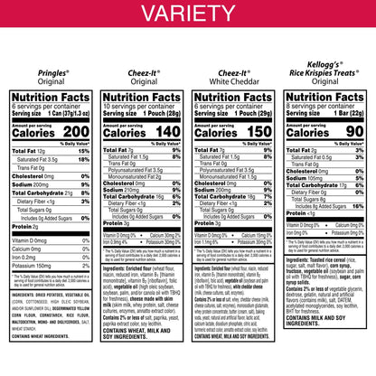 Kellogg's Cheez-It, Pringles & Rice Krispies Treats Snacks Mega Variety Pack, 30.1oz Box (30 Count)