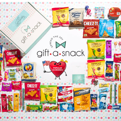 Gift A Snack - Fathers Day Treats Snack Box Variety Pack Care Package + Greeting Card (40 Count) Birthday Sweet Treats Gift Basket, Candies Chips Crackers Bars Office Food Assortments & Variety Gifts