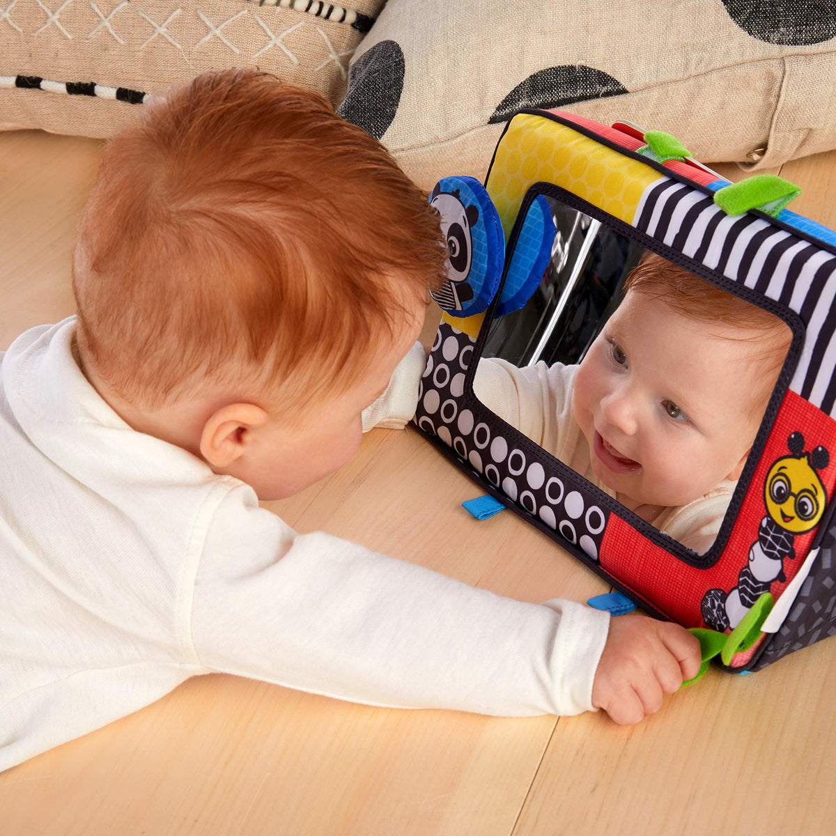 Baby Einstein Flip for Art High Contrast Floor Activity Mirror with Take Along Cards, Tummy Time Play, Newborn+