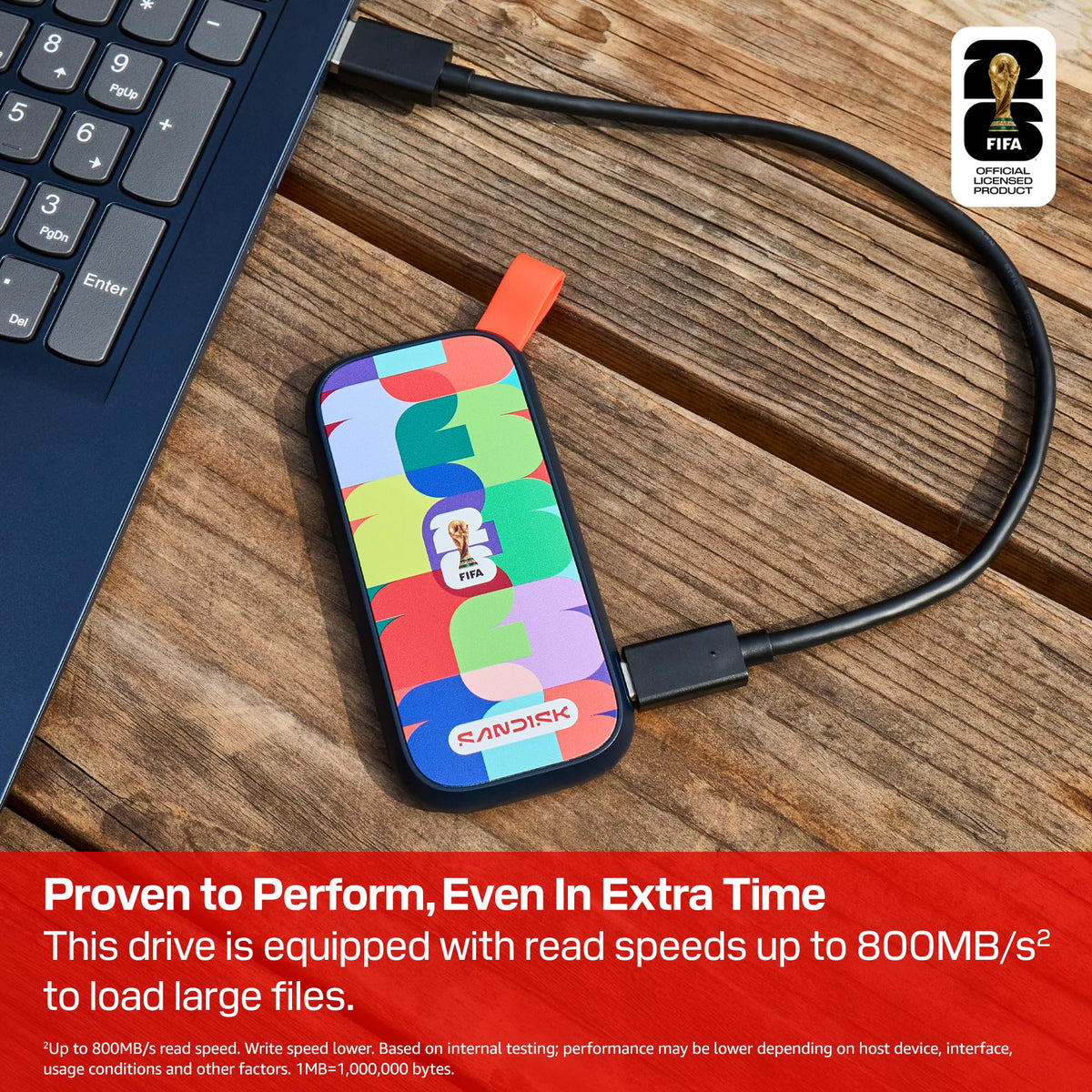 SANDISK 1TB Portable SSD - Up to 800MB/s, USB-C, USB 3.2 Gen 2, Updated Firmware - External Solid State Drive - SDSSDE30-1T00-G26