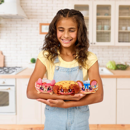 Cookeez Makery Pancake Treatz. Mix & Flip a Plush Best Friend! Place Your Pancake Mix on The Pan and Be Amazed When A Scented, Interactive Plush Friend Flips Out! Styles May Vary