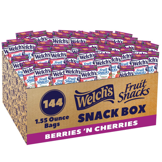 Welch's Fruit Snacks, Mixed Fruit, Bulk Pack, Individual Single Serve Bags, 0.8 oz (Pack of 40)