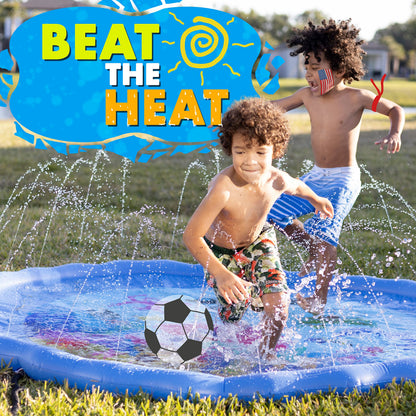 SplashEZ 3-in-1 Splash Pad, Sprinkler for Kids & Baby Pool for Learning – Toddler Sprinkler Pool, 60’’ Outside Water Toys – “from A to Z” Outdoor Play Mat for Babies & Toddlers