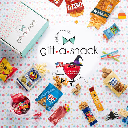 Gift A Snack - Fathers Day Treats Snack Box Variety Pack Care Package + Greeting Card (40 Count) Birthday Sweet Treats Gift Basket, Candies Chips Crackers Bars Office Food Assortments & Variety Gifts