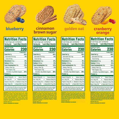 belVita Breakfast Bars Biscuits Variety Pack, 4 Flavors, 30 Total Packs, 6 Boxes (4 Biscuits Per Pack) (Pack of 2)