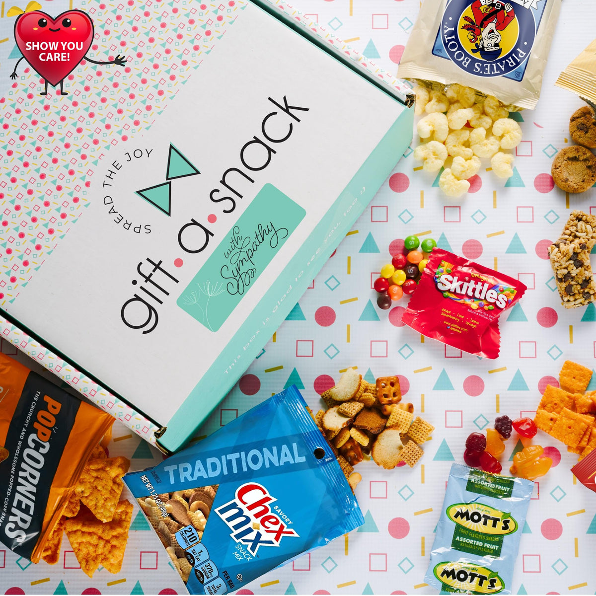 Gift A Snack - Fathers Day Treats Snack Box Variety Pack Care Package + Greeting Card (40 Count) Birthday Sweet Treats Gift Basket, Candies Chips Crackers Bars Office Food Assortments & Variety Gifts