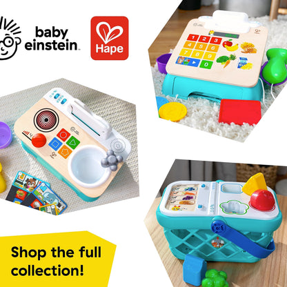 Baby Einstein + Hape Magic Touch Toy Cash Register Pretend to Check Out Toy, Real Sounds and Music, Ages 1, 2, 3, 4+